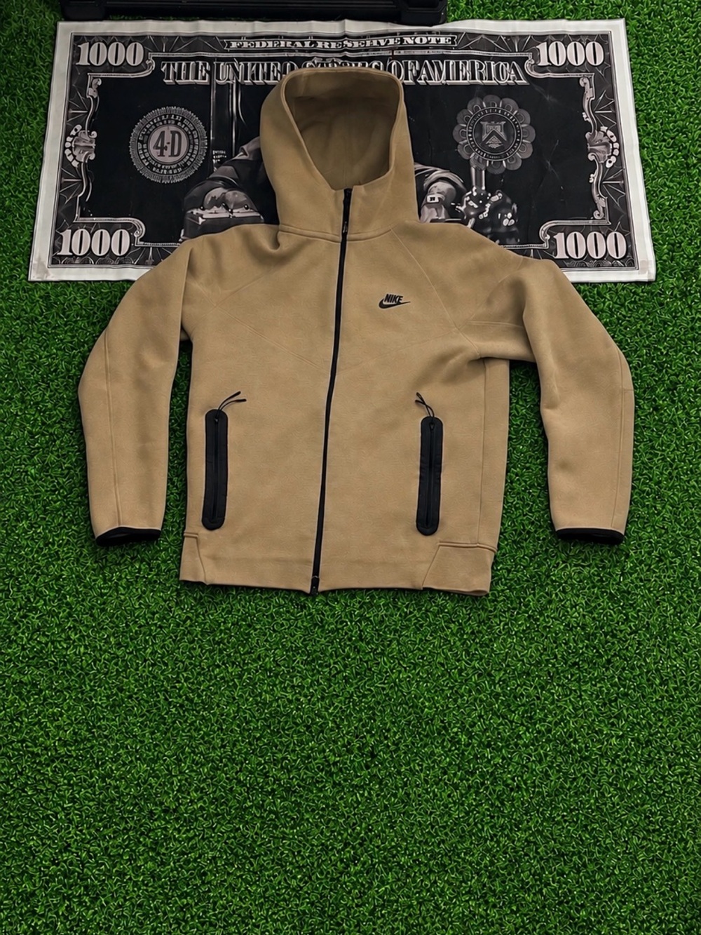 Nike tech hoodie khaki color